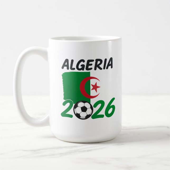 Mug Conception de fan de football algérien 2026 avec c (Gauche)