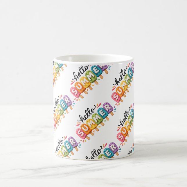 Mug Conception de fausse laine Bonjour l'été (Centre)