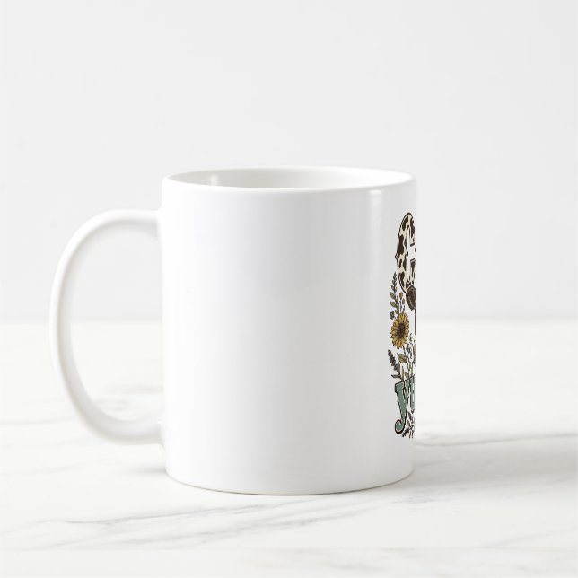 Mug Conception de ferme de tournesol Yunkie vache vint (Gauche)