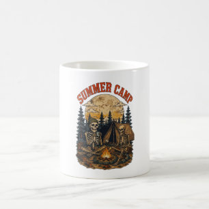 Mug Conception de feu de camp squelettique de camp d'é