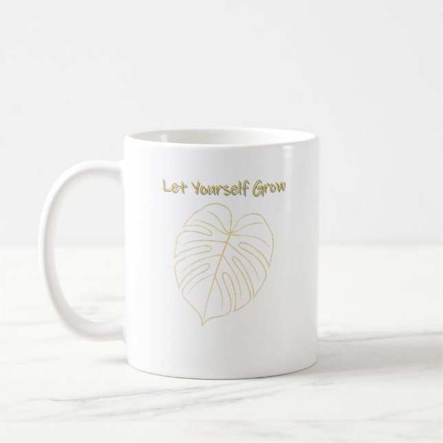 Mug Conception de feuille de Monstera. Laissez-vous gr (Gauche)