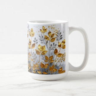 Mug Conception de feuilles dorées décoratives