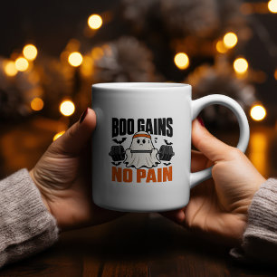 Mug Conception de fitness Halloween Boo Gains No Pain