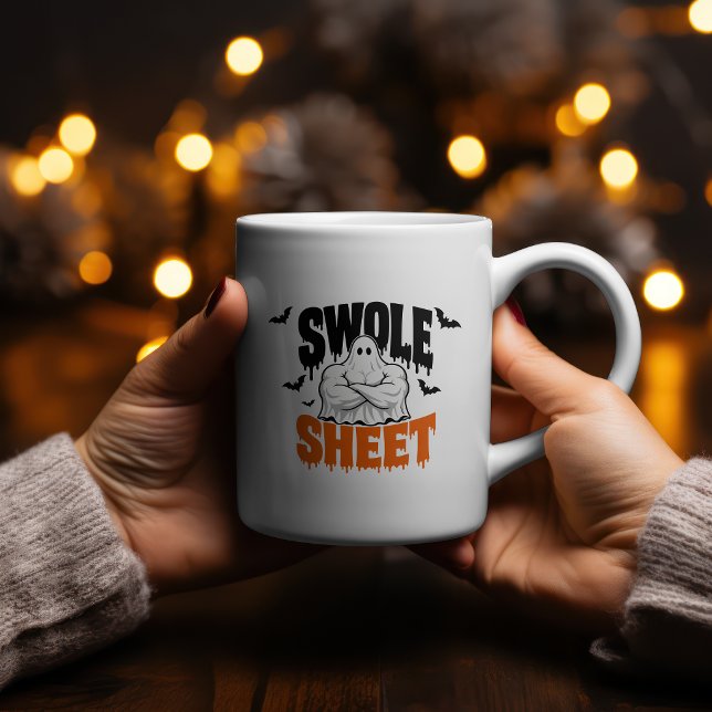 Mug Conception de fitness Halloween Swole Sheet (Créateur téléchargé)