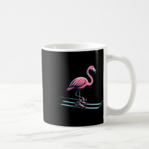 Mug Conception de flamant rose de ski mignonne Sports
