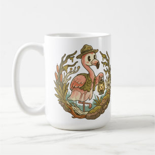 Mug Conception de flamant rose rétro effrayant des mar