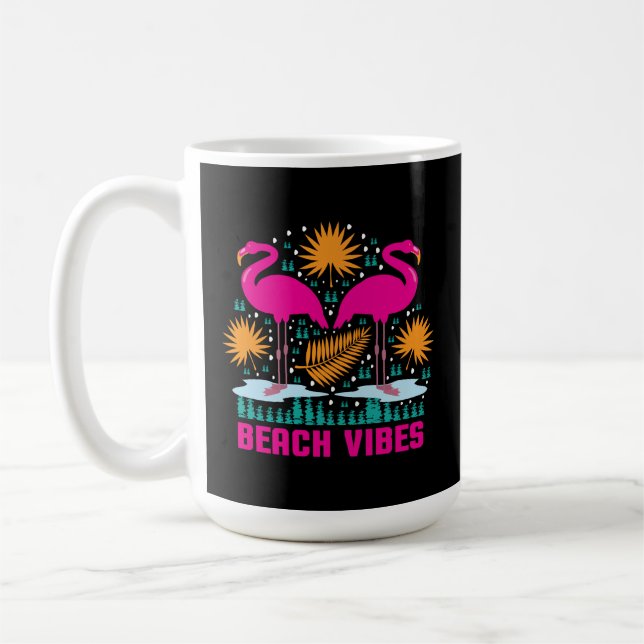 Mug Conception de flamants roses de vibes de plage (Gauche)