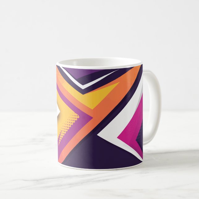 Mug Conception de flèches géométriques colorées (Devant droit)