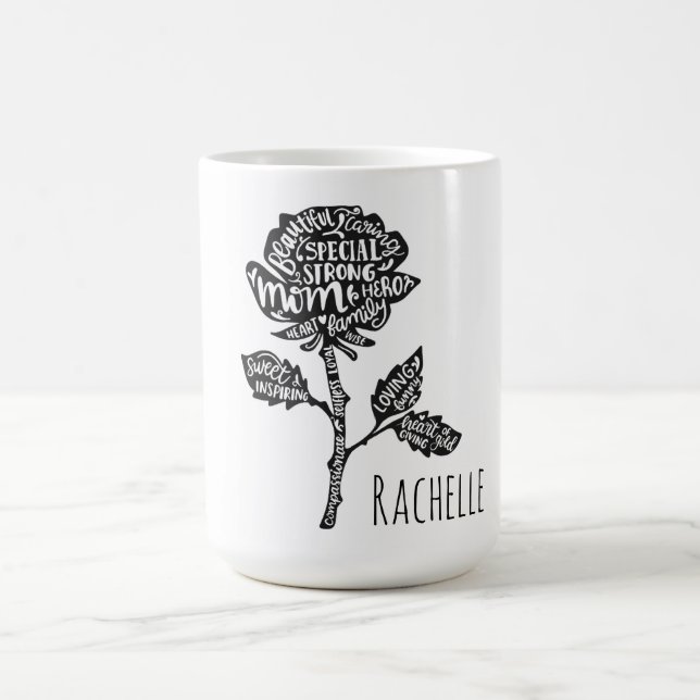 Mug Conception de fleurs de typographie de maman inspi (Centre)