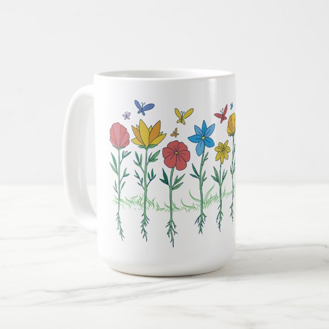 Mug Conception de fleurs en croissance (Devant gauche)