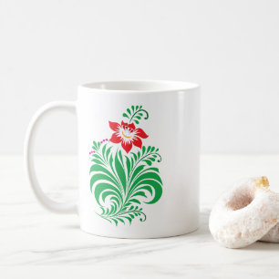 Mug Conception de fleurs florales ornementales – Éléga