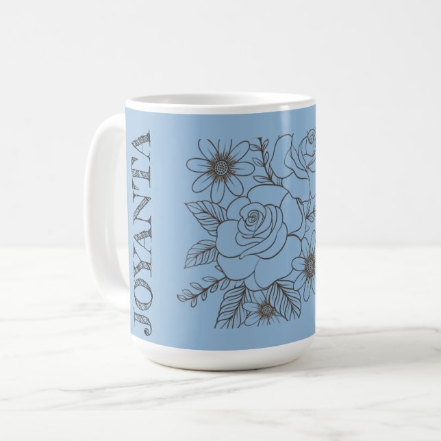 Mug Conception de fleurs personnalisée blanche Joyanta (Devant gauche)