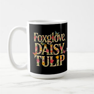 Mug Conception de fleurs sauvages de digitale, pâquere