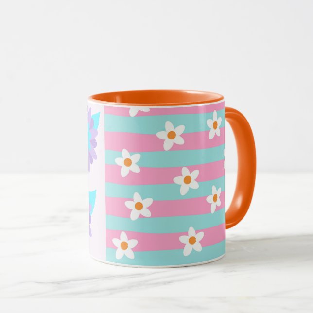 Mug Conception de fleurs vibrantes en fleurs (Devant droit)