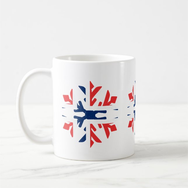 Mug Conception de flocon de neige d'hiver de drapeau (Gauche)