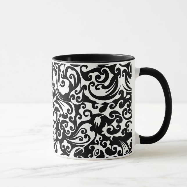 Mug Conception de fond abstrait noir blanc mignon (Droite)