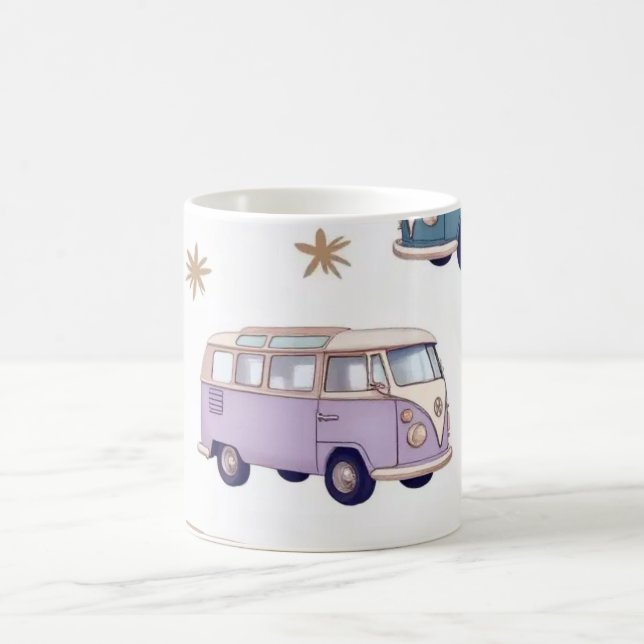 Mug Conception de fourgonnette à aquarelle (Centre)