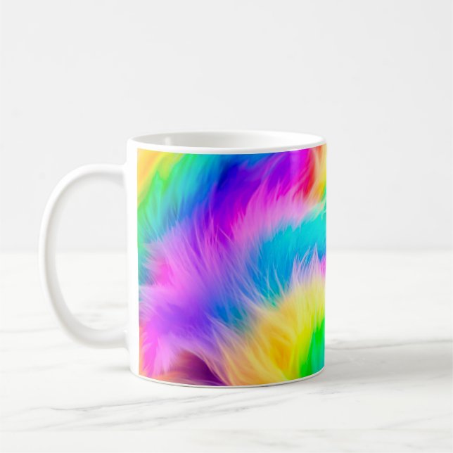 Mug Conception de fourrure de couleur arc-en-ciel-7529 (Gauche)