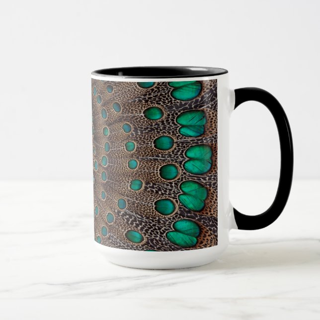 Mug Conception de fractale de plume de faisan (Droite)