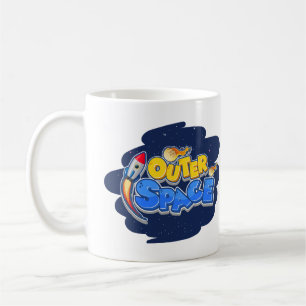 Mug Conception de fusée de dessin animé dans l'espace 