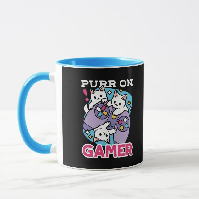 Mug Conception de gamer de chat - Purr sur Gamer Joyst (Gauche)