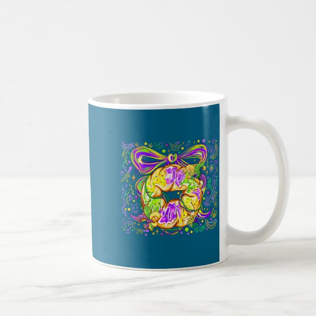 Mug Conception de gâteau des rois rétro Mardi Gras (Droite)