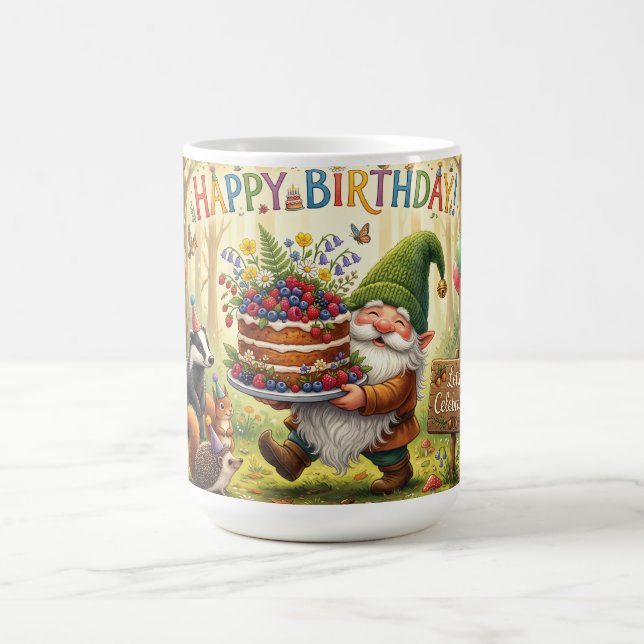 Mug Conception de gnome de jardin de forêt fantaisiste (Centre)