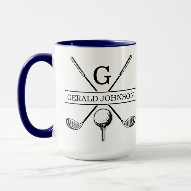 Mug Conception de golf Monogramme Modèle à deux tons c (Gauche)