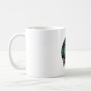 Mug Conception de gravure vintage de forêt effrayante 