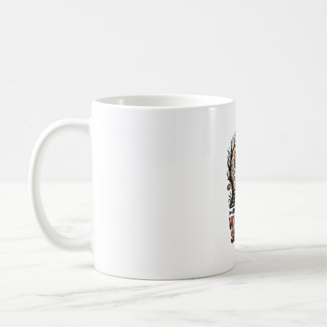 Mug Conception de gravure vintage Halloween squelette  (Gauche)