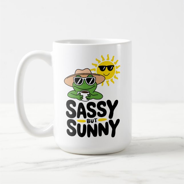 Mug Conception de grenouille Sassy mais Sunny - Drôle  (Gauche)