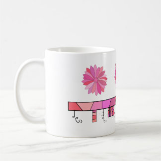 Mug Conception de griffonnage aux nuances du rose avec