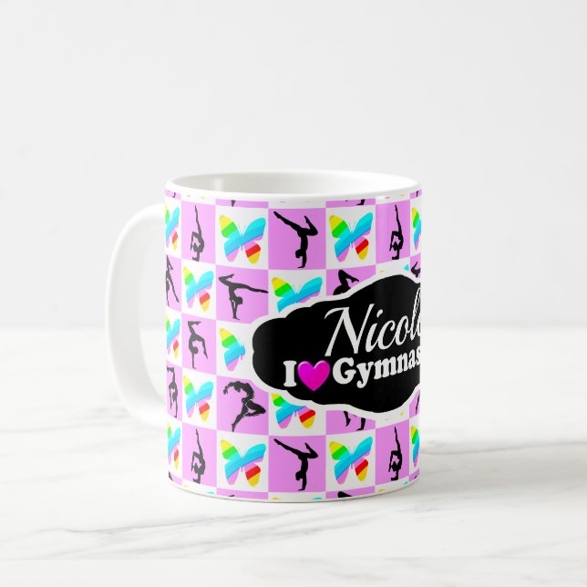 MUG CONCEPTION DE GYMNASTIQUE DE JOLIE ROSE (Devant gauche)