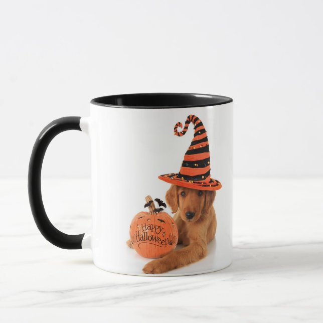 Mug Conception de Halloween de golden retriever (Gauche)