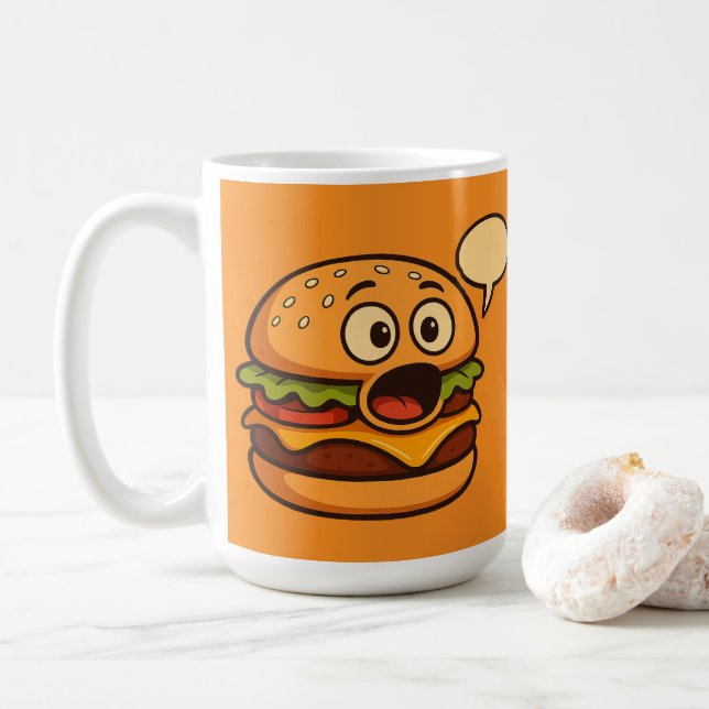 Mug Conception de hamburger parlant mignon (Avec donut)