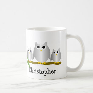Mug Conception de hiboux d'argent personnalisés
