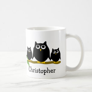 Mug Conception de hiboux noirs personnalisés