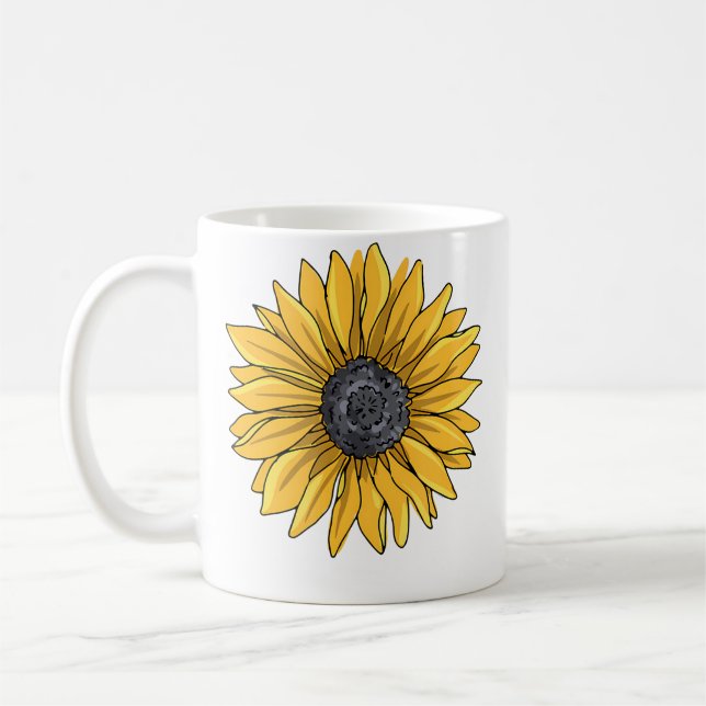 Mug Conception de jardinage de fleurs de tournesol (Gauche)