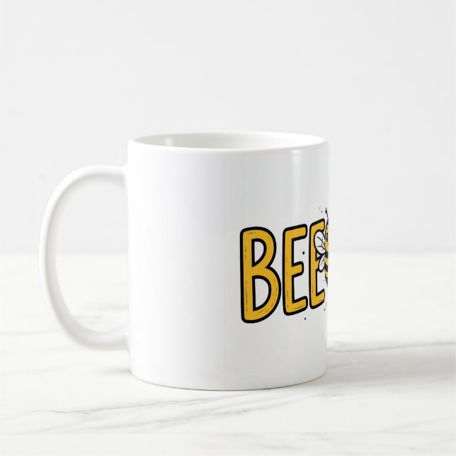 Mug Conception de jeu de mots sur l'abeille mignonne B (Gauche)