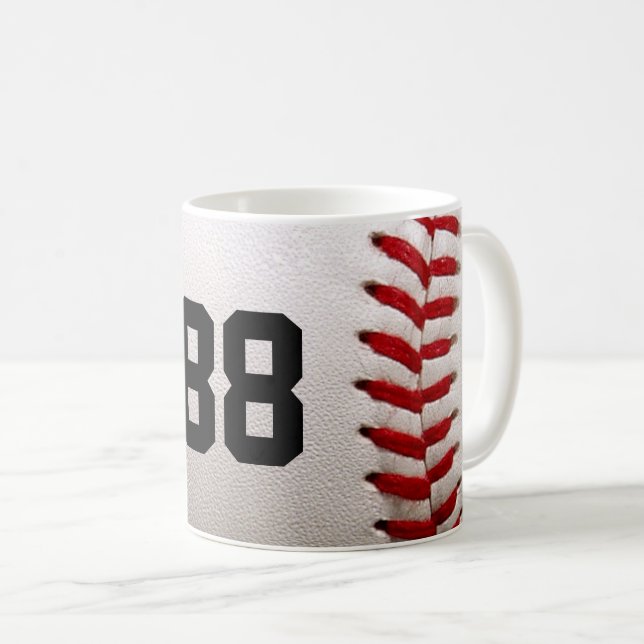 Mug Conception de joueur de baseball avec numéro de ma (Devant droit)