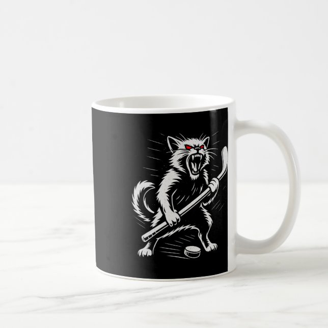 Mug Conception de joueur de hockey sur glace de chat e (Droite)