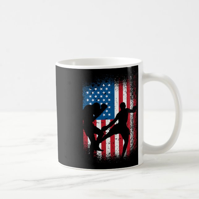 Mug Conception de kickboxing du drapeau des États-Unis (Droite)