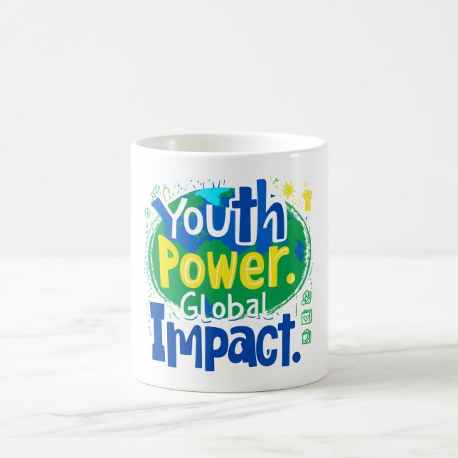 Mug Conception de la boue à impact mondial du pouvoir  (Centre)