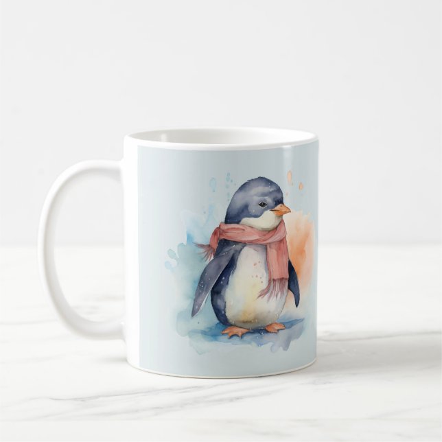 Mug Conception de la boue de pingouin couleur eau (Gauche)