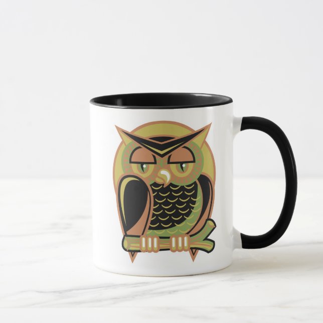 Mug conception de la chouette rétro, conception de la  (Droite)