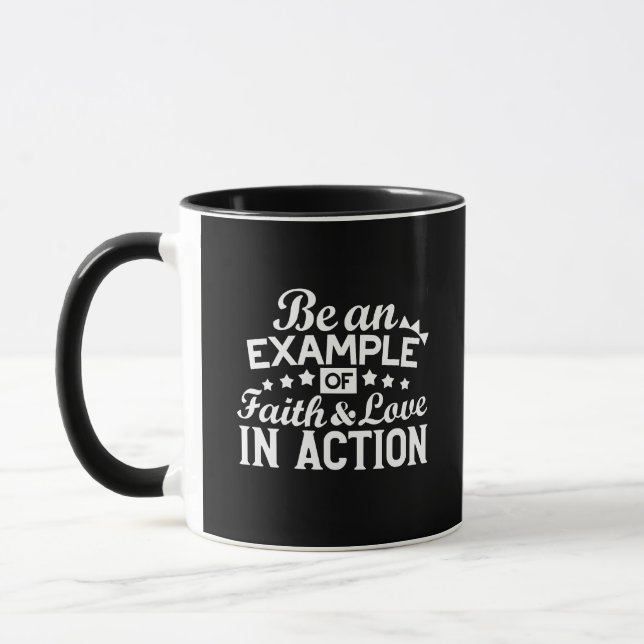 Mug Conception de la motivation chrétienne - Foi, Amou (Gauche)