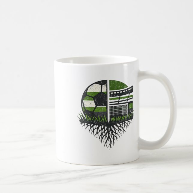 Mug Conception de la nature du stade de football rétro (Droite)