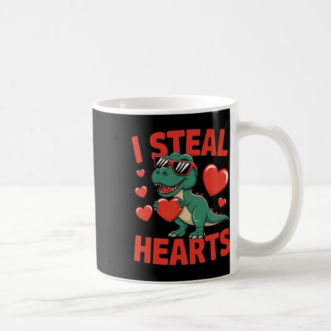 Mug Conception de la Saint-Valentin de dinosaure drôle (Droite)