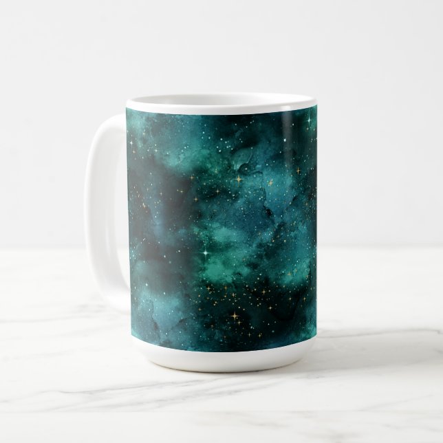 Mug Conception de la série Galaxie sarcelle 1 (Devant gauche)