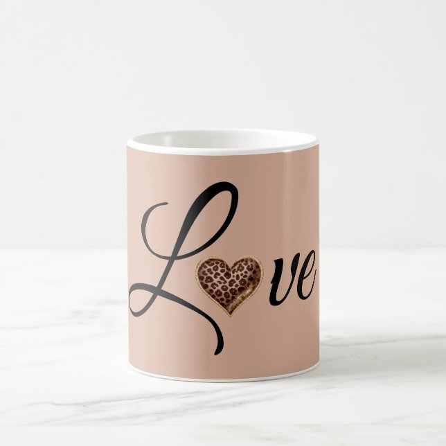 Mug Conception de l'amour de coeur léopard Glam (Centre)